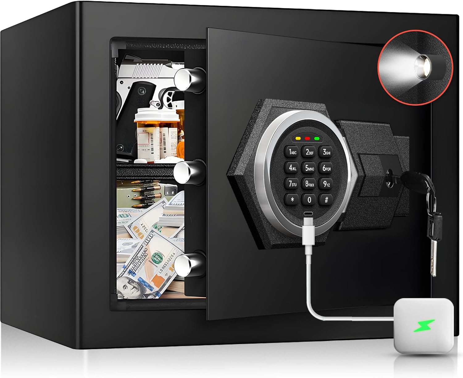 Lockbox Key Secure - Fireproof Home Safe Box- Steel Digital
