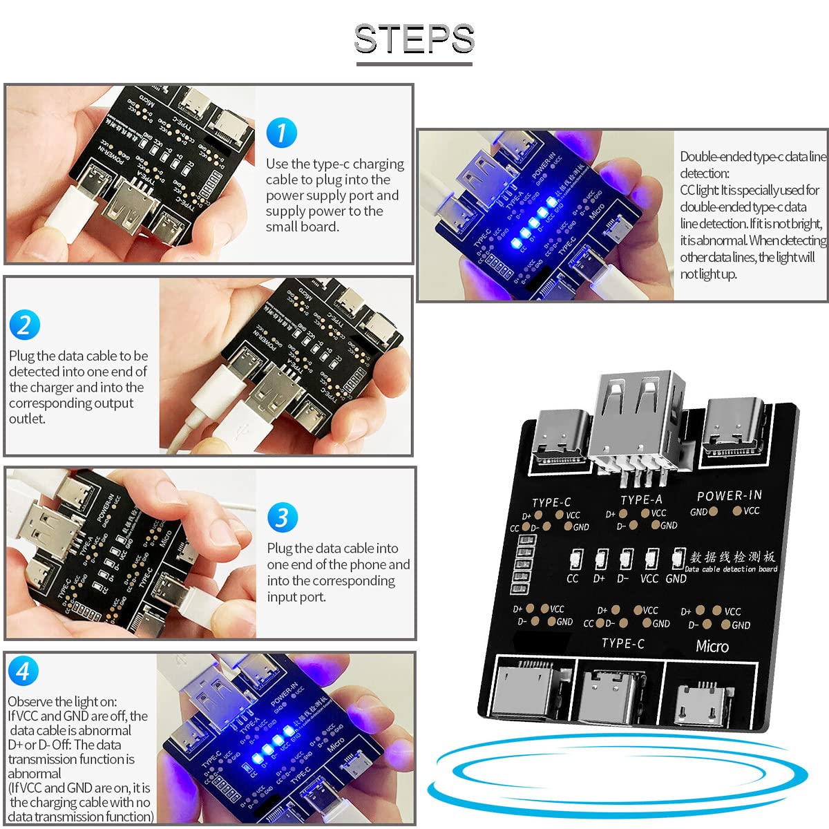 DT3 Data Cable Detection Board - огляд і ціна Co Detector Plug