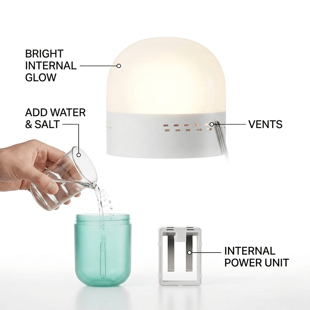 Portable Saline Lamp Compact 6 - огляд і ціна Power Outage Light
